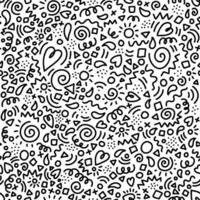 Black line doodle seamless pattern. Creative abstract squiggle style drawing background. vector