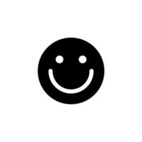 Smile icon. Black glyph icon isolated on white background. vector