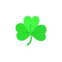 Green clover leaf. Flat illustration isolated on white background. vector