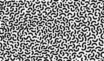 Memphis seamless pattern Hand drawn black curves and dots seamless irregular pattern on white. vector