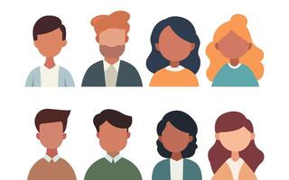 modern young people, couple sets, avatars, characters vector