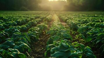 A scenic field with lush green plants. photo