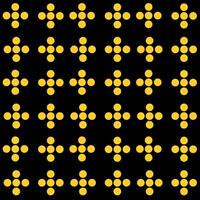 Brutalism abstract Pattern with simple geometric shapes circles crosses. Black and yellow. Flat illustration. vector