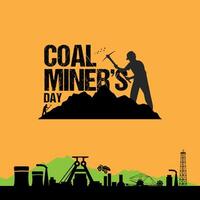 Coal Miners Day creative design idea concept. Coal Miners Day was held on 4 May. The Coal Miners Day background or banner design template is celebrated on 4 May. Editable illustration vector