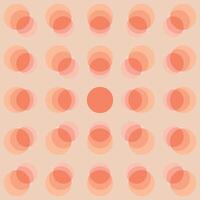 Circle shape perspective pattern monochromatic of peach tones overlap transparent illustration background. vector