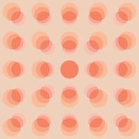 Circle shape perspective pattern monochromatic of peach tones overlap transparent illustration background. vector