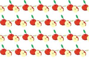 Illustration pattern, Abstract of red apple with leaf on white background. vector