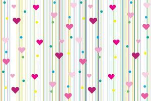 Illustration wallpaper, Abstract of heart with small circle on multicolor line background. vector