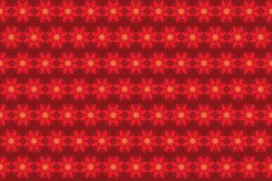 Illustration pattern, Abstract Geometric Style. Repeating of abstract red flower in red octagon on deep red background. vector