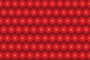 Illustration pattern, Abstract Geometric Style. Repeating of abstract red flower in red octagon on deep red background. vector