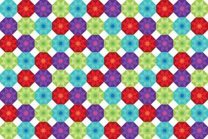 Illustration pattern, Abstract Geometric Style. Repeating of abstract multicolor flower in octagon on white background. vector