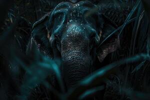 Elephant in the tropical rainforest. photo