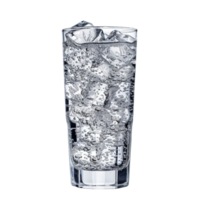 Clear drinking glass with ice AI-Generative png