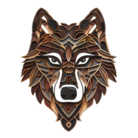 Lobo logotipo, Raposa, caleidoscópio, Lobo tatuagem ai -generativo png