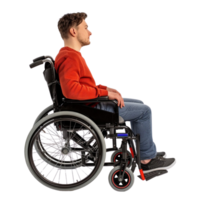 Man sitting on wheelchair AI-Generative png