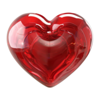 3d red heart on isolated background AI-Generative png