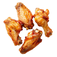 grelhado frango, delicioso crocantes frito frango asas isolado em transparente fundo ai-generativo png