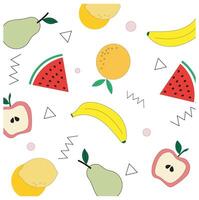 hand drawn fruit and floral pattern Design vector