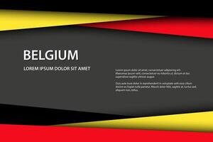 Modern background with Belgian colors and grey free space for your text, overlayed sheets of paper in the look of the Belgian flag, Made in Belgium vector