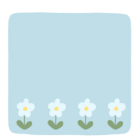 a blue square with flowers on it png