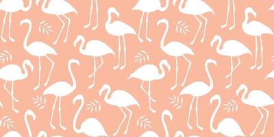 Seamless pattern with flamingo silhouettes. Abstract summer tropical print with birds. vector