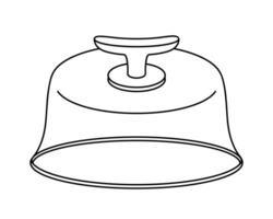 microondas cubrir icono. transparente el plastico tapa a proteger en contra salpicaduras, grasa gotas, vapor. cocina plato - gorra para horno lámina. mano dibujado clipart aislado en blanco. sencillo utensilio clipart vector