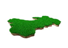 Wales kaart bodem land geologie dwarsdoorsnede met groen gras en rotsgrond textuur 3d illustratie png