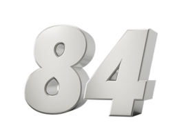 3d Shiny Silver Number 84 Eighty Four 3d Silver Number , 3d illustration png