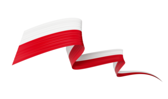 3d Flag Of Poland Country, 3d Wavy Shiny Poland Ribbon, 3d illustration png