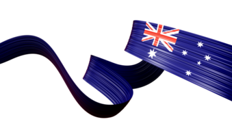 australiano bandera ondulado resumen . 3d ilustración. png