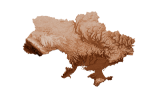 Map of Ukraine in old style, brown graphics in a retro style Vintage Style. High detailed 3d illustration png