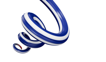 Waving ribbon or banner with flag of Cuba spiral or twisted independence day 3d illustration png