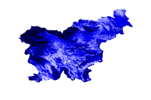 mapa de eslovenia con los colores de la bandera mapa en relieve sombreado azul y rojo ilustración 3d png