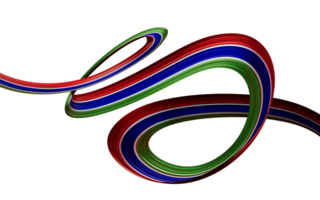 Waving ribbon or banner with flag of Gambia. independence day 3d illustration png