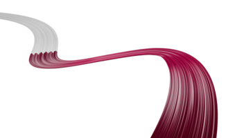 Waving ribbon making a path with Qatar Flag. independence day 3d illustration png