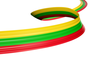 Myanmar Burma flag colors ribbon 3d illustration png