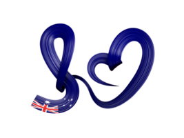 amor símbolo de australia. icono de la cinta de la bandera del corazón. ilustración 3d png