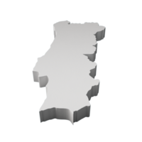 Portugal 3d kaart aardrijkskunde cartografie en topologie kaart 3d illustratie png