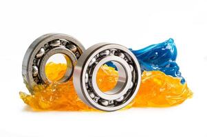 Ball bearing stainless with grease isolated on white background. photo