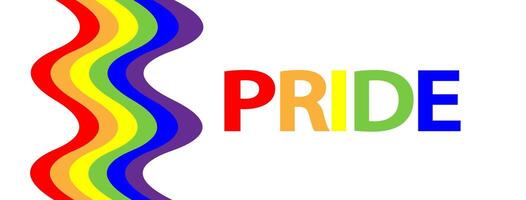 LGBTQ pride month banner. Rainbow PRIDE month with festival parades, parties and social events. Colorful rainbow flag. design template. LGBTQIA Pride Month Text. Pride flag . vector