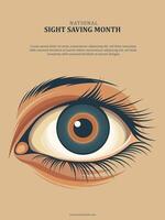 National Sight Saving Month background. vector