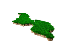 malawi kaart bodem land geologie dwarsdoorsnede met groen gras en rotsgrond textuur 3d illustratie png