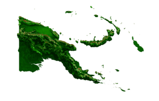 papua nova guiné mapa topográfico 3d mapa realista cor ilustração 3d png