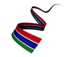 Waving ribbon or banner with flag of Gambia. independence day 3d illustration png