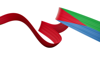 3d Flag Of Eritrea 3d Wavy Shiny Eritrea Ribbon, 3d illustration png