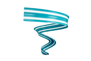 Teal and white ribbon as symbol of cervical cancer 3d illustration png