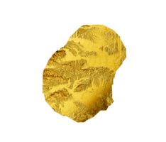 Nauru Map Golden metal Color Height map 3d illustration png