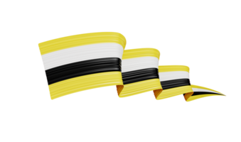 Waving ribbon or banner with flag of Brunei . independence day 3d illustration png