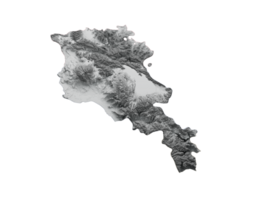 Armenia map Shaded relief map 3d illustration png