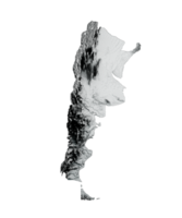 Argentina. Shaded relief map with Flag 3d illustration png